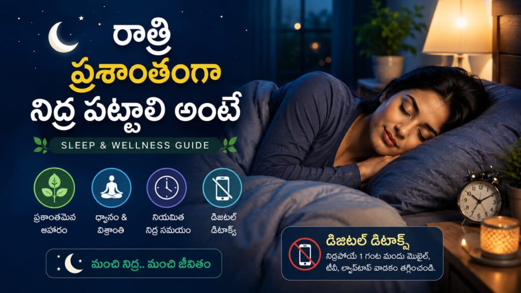 రాత్రి ప్రశాంతంగా నిద్రపట్టాలంటే, మీరు తినే ఫుడ్‌లో ఈ చిన్న మార్పులు చేసి చూడండి? (Sleep & Wellness Guide)