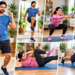 పొట్ట చుట్టూ కొవ్వు తగ్గించు కోవడానికి వ్యాయామం చేస్తున్న దంపతులు